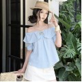 Off shoulder Ruffled Loose-Fit Shirt